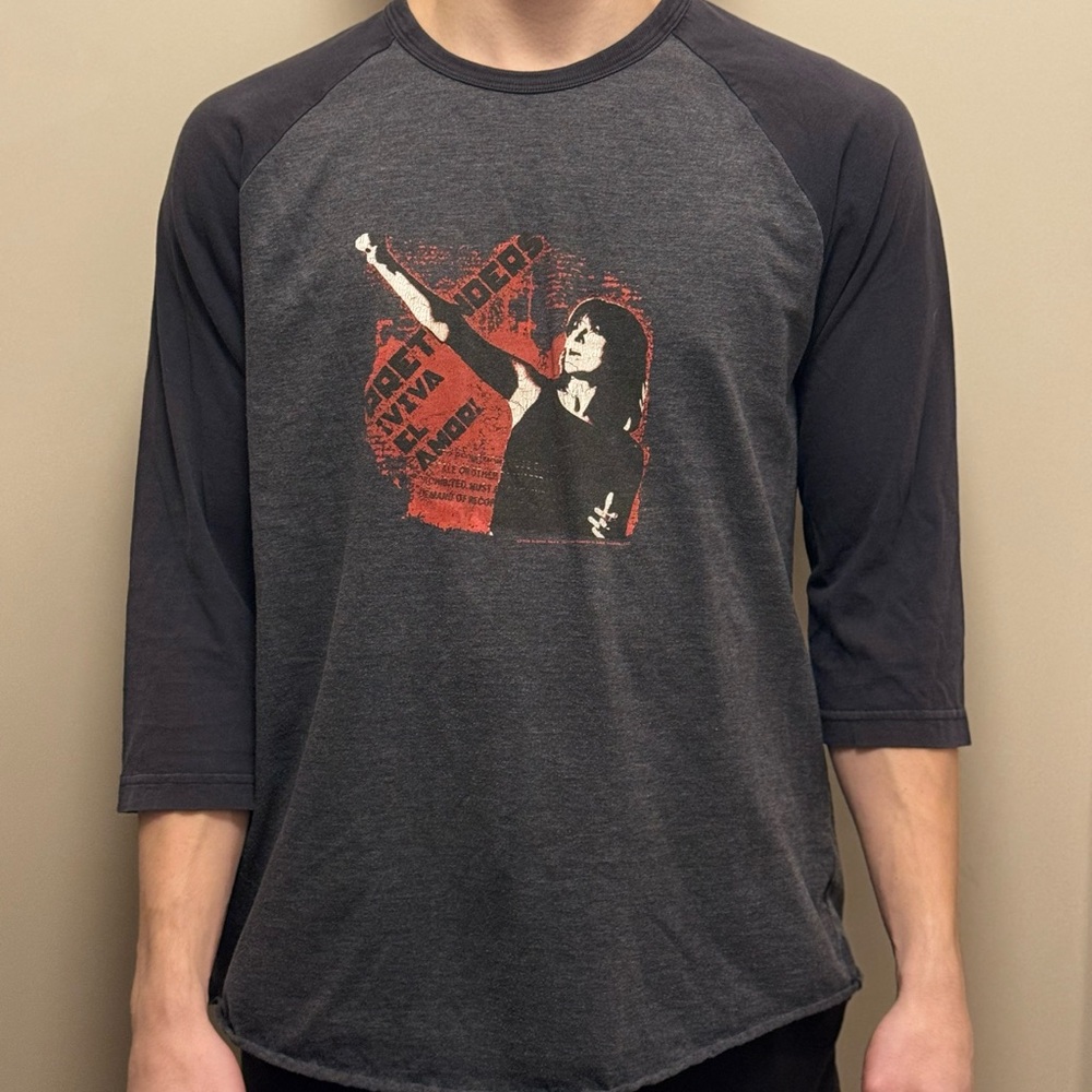 Black and Gray Graphic Raglan Shirt